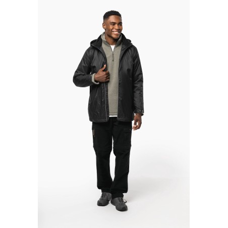 Unisex hooded jacket with micro-polarfleece lining