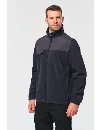 Fleece jacket with removable sleeves man