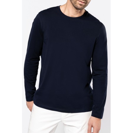 Camiseta Supima® cuello redondo manga larga hombre