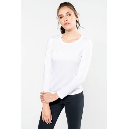 Camiseta Supima® cuello redondo manga larga mujer