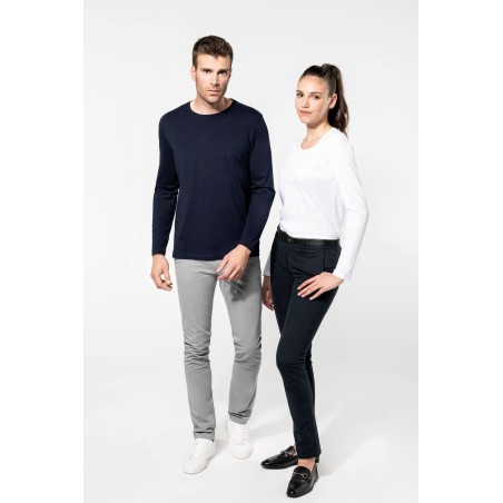 Camiseta Supima® cuello redondo manga larga mujer