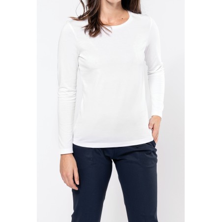 Camiseta Supima® cuello redondo manga larga mujer