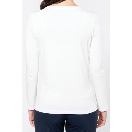 Camiseta Supima® cuello redondo manga larga mujer