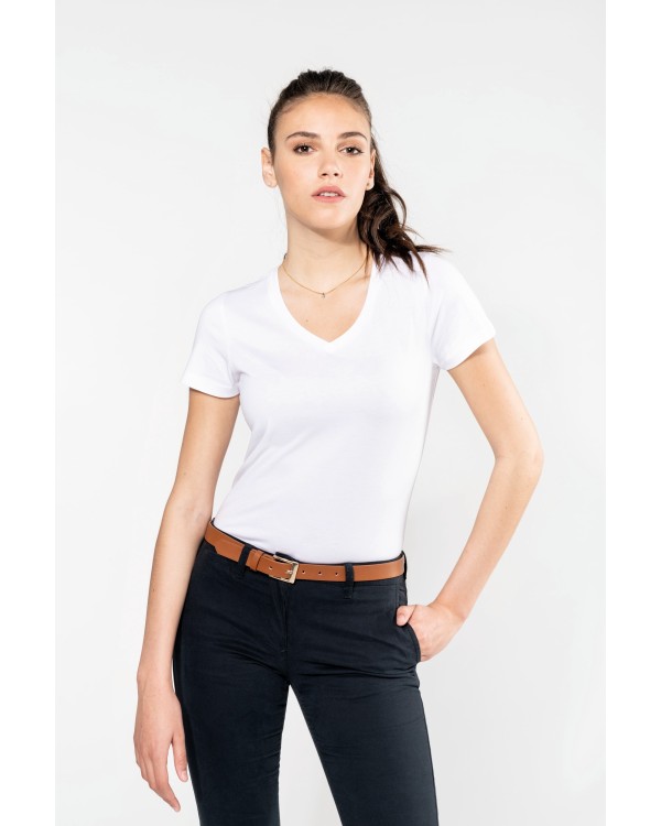 Camiseta Supima® cuello de pico manga corta mujer