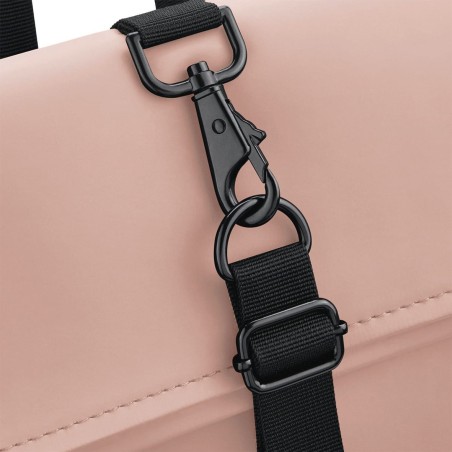 Backpack with roll-top flap in matt polyurethane