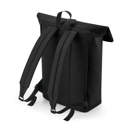 Mochila de poliuretano mate con solapa enrollable