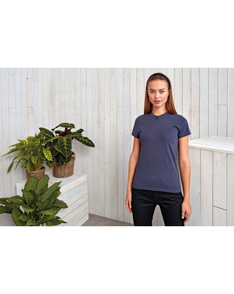 Camiseta ecorresponsable \"Comis\" - cuello con botones mujer