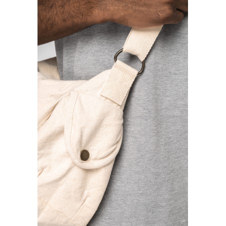 Eco-friendly washed effect messenger bag
