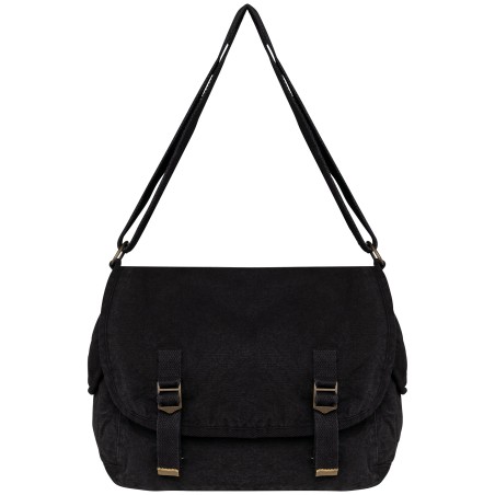 Eco-friendly washed effect messenger bag