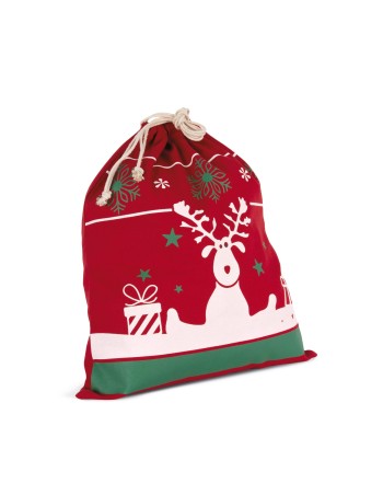 Bolsa con cordón y motivos navideños
