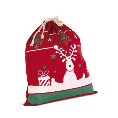 Bolsa con cordón y motivos navideños