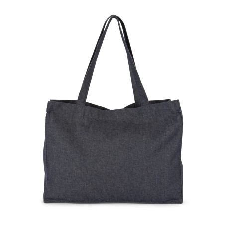 Recycled cotton denim look large shopper
