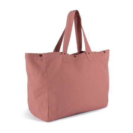 Bolsa shopper de algodón efecto lavado