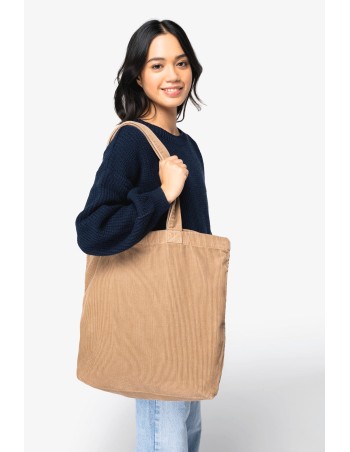 Eco-friendly corduroy washed effect  bag