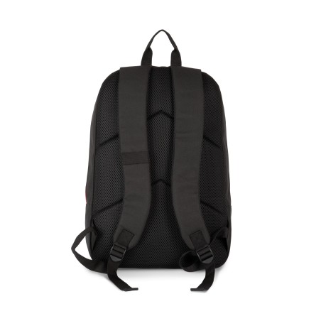 Backpack with contrasting zip fastenings