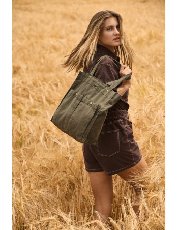 Cotton bag with front pockets