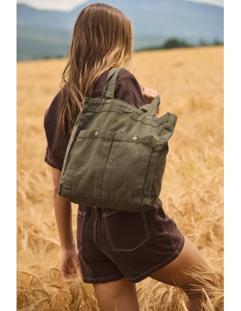 Cotton bag with front pockets 2