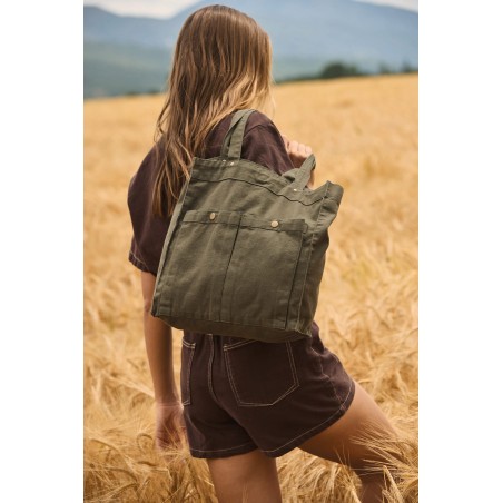 Cotton bag with front pockets