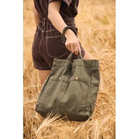 Cotton bag with front pockets