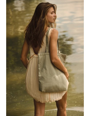 Washed cotton tote bag 2
