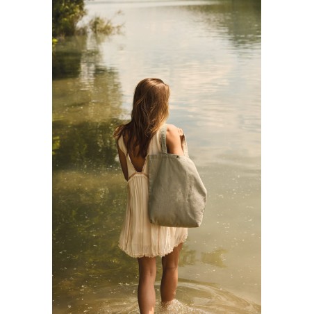 Washed cotton tote bag