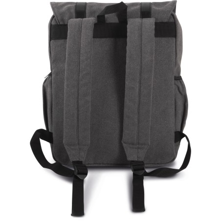 Flap-top canvas backpack