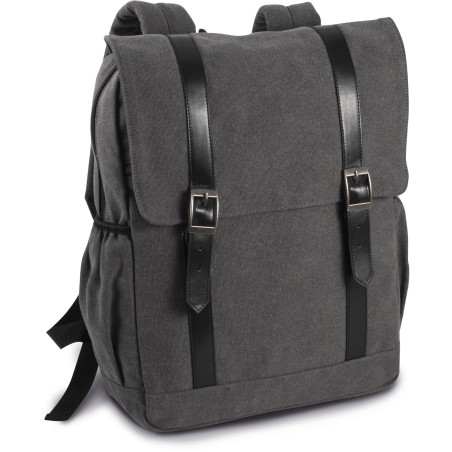 Mochila de tejido canvas con solapa
