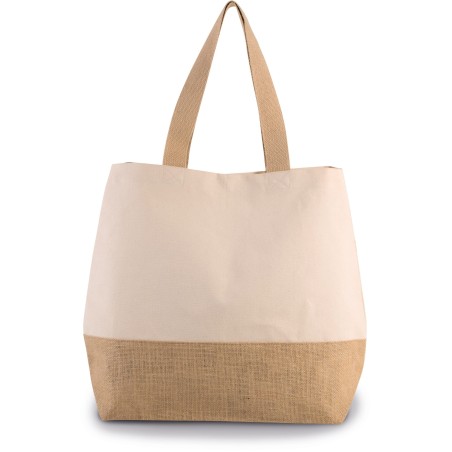 Canvas & jute hold-all shopper bag