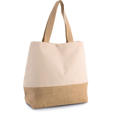 Canvas & jute hold-all shopper bag