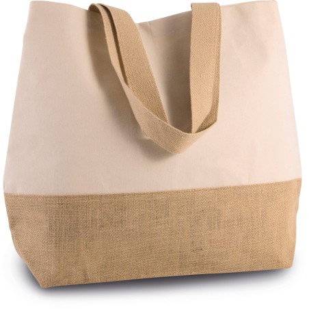 Bolsa shopper de yute & algodón canvas