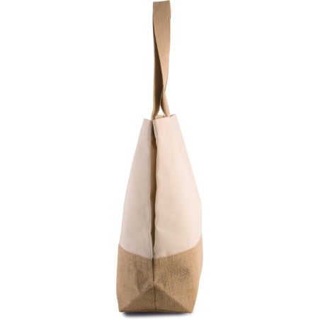 Bolsa shopper de yute & algodón canvas