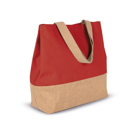 Bolsa shopper de yute & algodón canvas