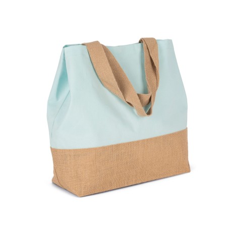 Canvas & jute hold-all shopper bag