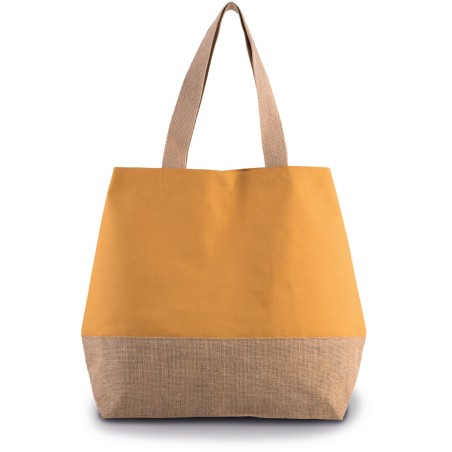 Canvas & jute hold-all shopper bag