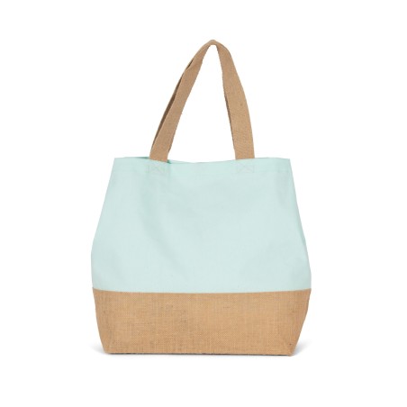 Canvas & jute hold-all shopper bag