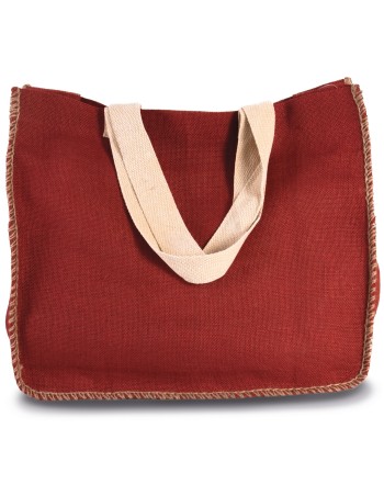 Jute bag with contrast stitching 2