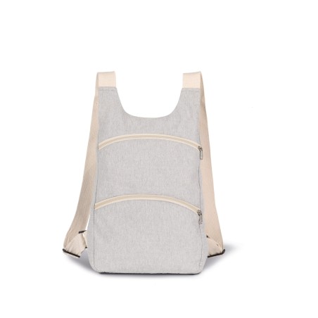 Recycled backpack with anti-theft back pocket