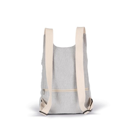 Recycled backpack with anti-theft back pocket