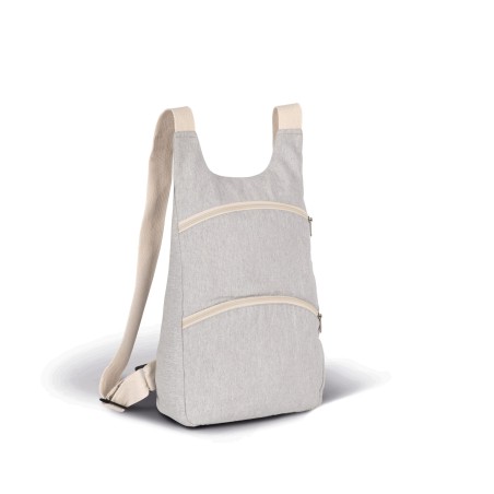 Recycled backpack with anti-theft back pocket