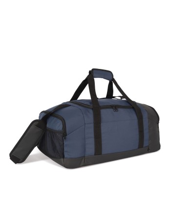 Recycled sports bag with dual side compartment