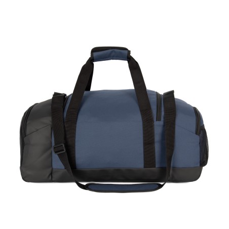 Recycled sports bag with dual side compartment