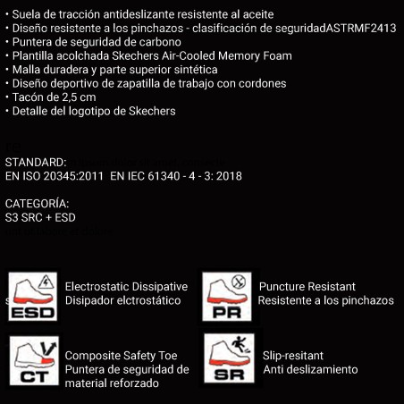 ZAPATO SEGURIDAD SKECHERS S3