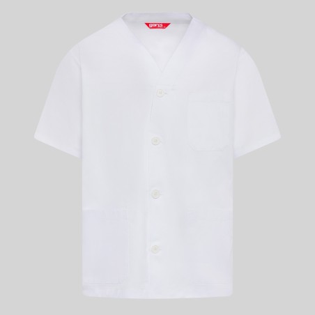 CHAQUETA SANITARIA M/C PICO Y BOTONES