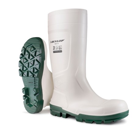 BOTA DE AGUA DE SEGURIDAD BLANCA DUNLOP S4