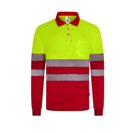 Polo av manga larga bandas segmentadas