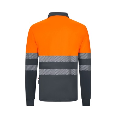 Polo av manga larga bandas segmentadas