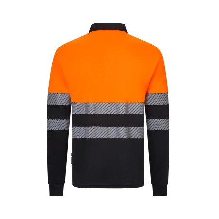 Polo av manga larga bandas segmentadas