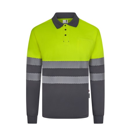 Polo av manga larga bandas segmentadas