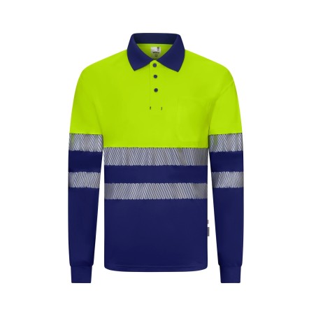 Polo av manga larga bandas segmentadas