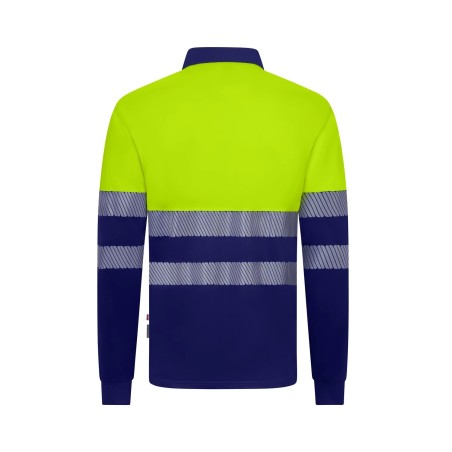 Polo av bicolor manga larga bandas segmentadas